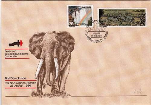 ZIMBABWE FDC 1986: 8th NON ALIGNMENT SUMMIT - UNADDRESSED