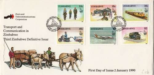 ZIMBABWE FDC 1990: TRANSPORT AND COMMUNICATION IN ZIMBABWE - UNADDRESSED