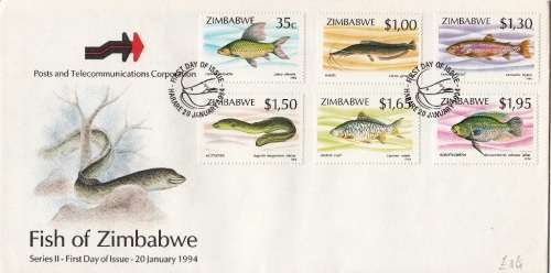 ZIMBABWE 1994: FDC - FISH OF ZIMBABWE - UNADDRESSED