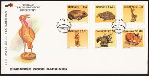 ZIMBABWE FDC 1996: ZIMBABWE WOOD CARVINGS - UNADDRESSED