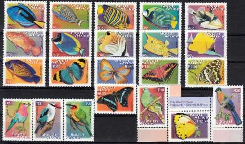 RSA 2000 7th DEFINITIVE SERIES COLOURFULL SOUTH AFRICA FULL SET MNH (SACC1293-1303, 1309-1319)