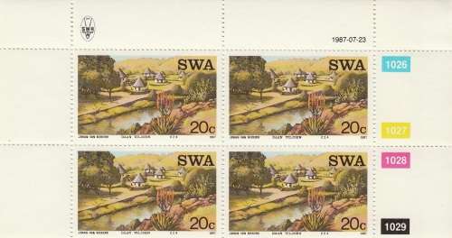 SWA 1987: TOURIST CAMPS FULL SET OF CONTROL BLOCKS MNH (SACC494-7)