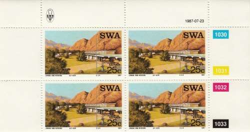 SWA 1987: TOURIST CAMPS FULL SET OF CONTROL BLOCKS MNH (SACC494-7)