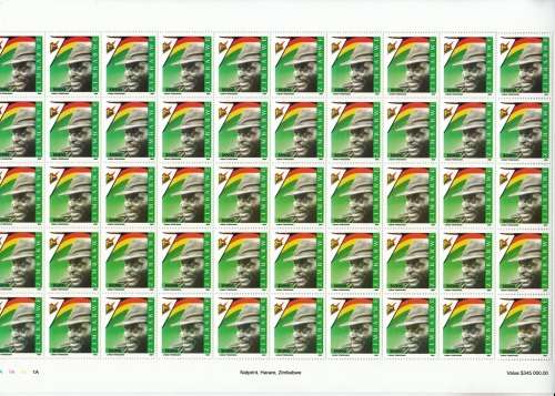 ZIMBABWE 2005: COMMEMORATIONS $6900 FULL SHEET OF 50  STAMPS MNH (SG 1167)