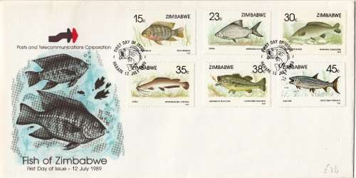 ZIMBABWE FDC 1989: FISH OF ZIMBABWE - UNADDRESSED