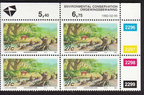 RSA 1992: Environmental Conservation SET CONTROL BLOCKS MNH (SACC 759-761)