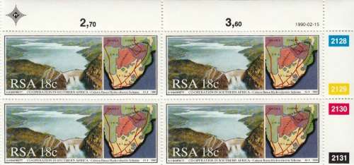 RSA 1990: CO-OPERATION IN SOUTHERN AFRICA FULL SET CONTROL BLOCKS MNH (SACC 715-718)