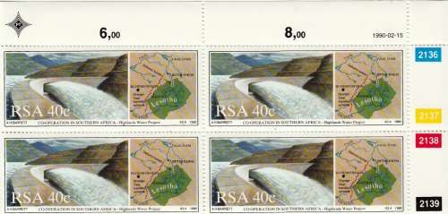 RSA 1990: CO-OPERATION IN SOUTHERN AFRICA FULL SET CONTROL BLOCKS MNH (SACC 715-718)