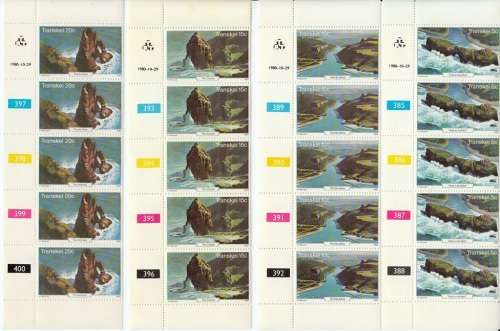 TRANSKEI 1980 TOURISM FULL SET CONTROL BLOCKS MNH (SACC 79-82)