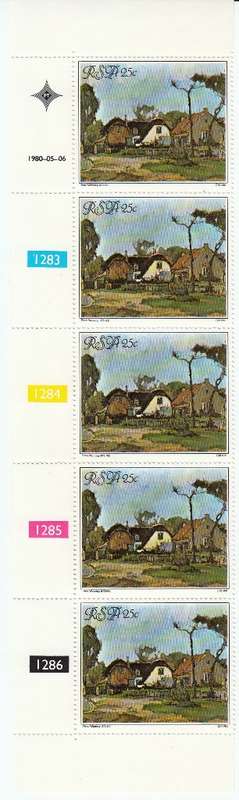RSA 1980: TRIBUTE TO PETER WENNING FULL SET CONTROL STRIPS MNH (SACC 478-9)