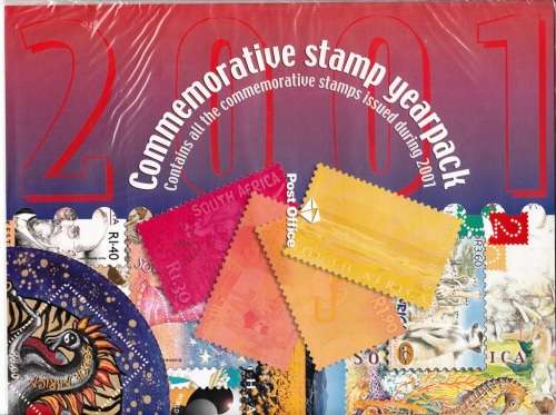 RSA 2001: COMMEMORATIVE STAMP YEARPACK MNH (EXCL. SA CRICKET WORLD CUP 2002 SHEET)