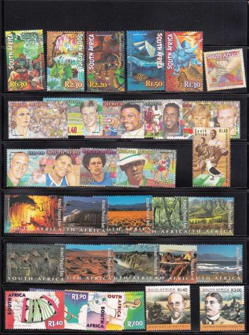 RSA 2001: COMMEMORATIVE STAMP YEARPACK MNH (EXCL. SA CRICKET WORLD CUP 2002 SHEET)