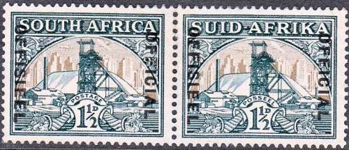 UNION 1935: OFFICIAL 1 1/2d PAIR MNH (SACC26a)
