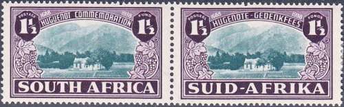 UNION 1939: 250th ANNIVERSARY OF THE HUGUENOT LANDING 1½d PAIR MH (SACC 83)