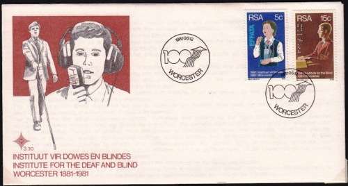 RSA 1981: OFFICIAL FDC 3.30  CENTENARY OF INSTITUTE FOR THE DEAF AND BLIND