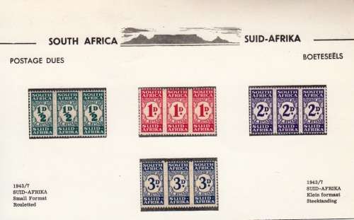 UNION of SOUTH AFRICA 1943-47: POSTAGE DUE FULL SET MH (SACC 29,30a,31,32)