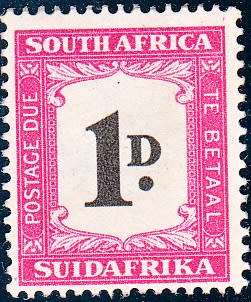 UNION OF SOUTH AFRICA 1948: POSTAGE DUE 1d USED (SACC 34)