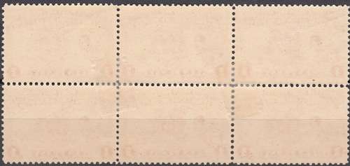 ZAR 2nd REPUBLIC 1885: EERSTE PENNY POST VERVOER 1d BLOCK OF 6 MH (SACC 222c) -CRACKED PLATE VARIETY