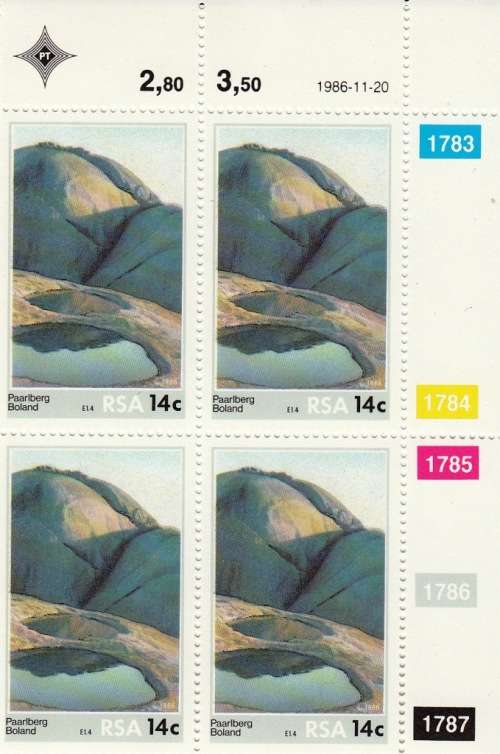 RSA 1986: SCENIC BEAUTY full set EXTENDED CONTROL BLOCK OF 10 MNH (SACC 616-619)
