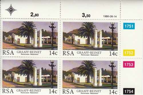 RSA 1986 RESTORATION FULL SET CONTROL BLOCKS MNH (SACC 608-611)