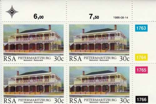 RSA 1986 RESTORATION FULL SET CONTROL BLOCKS MNH (SACC 608-611)