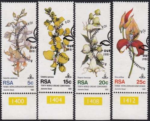 RSA 1981 10th WORLD ORCHID CONFERENCE FULL SET CTO (SACC 502-5)