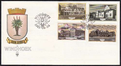 SWA 1985: OFFICIAL FDC 49 - HISTORIC BUILDINGS IN WINDHOEK