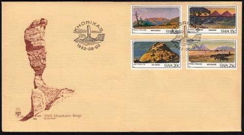 SWA 1982: OFFICIAL FDC 38 - MOUNTAINS OF SWA