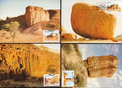 SWA 1986: POSTCARD#34-37 - ROCK FORMATIONS - SET OF 4 UNUSED CTO