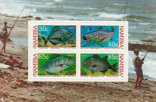 NAMIBIA MINISHEET 1994: COASTAL ANGLING MNH (SACC 103)
