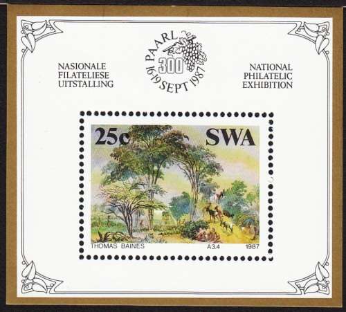SWA FOUNDATION MINIATURE SHEET 1987: PAINTINGS BY THOMAS BAINES MNH (SACC 487a)