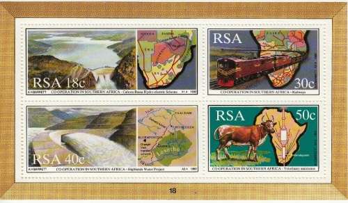 RSA 1990: MINIATURE SHEET#18 - CO-OPERATION IN SOUTHERN AFRICA MNH (SACC 719)