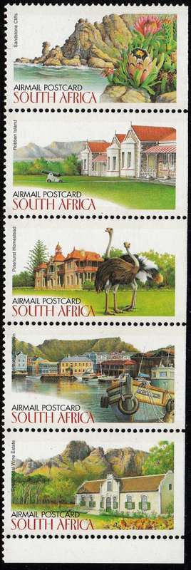 RSA 1998: EXPLORE SA: WESTERN CAPE SETENANT STRIP OF 5 MNH (SACC1129-1133)