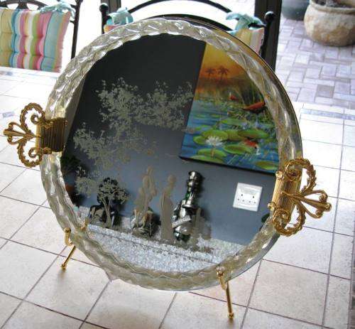Beautifull MURANO Tea Tray with Display Stand - bought at the factory shop at Venice - 37cm diameter
