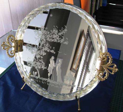 Beautifull MURANO Tea Tray with Display Stand - bought at the factory shop at Venice - 37cm diameter