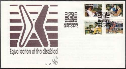 NAMIBIA FDC 1.12 1992: EQUALISATION OF THE DISABLED