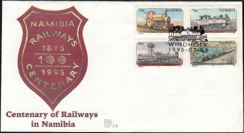 NAMIBIA FDC 2.8 1995: CENTENARY OF RAILWAY SERVICES IN NAMIBIA