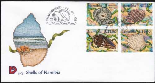 NAMIBIA FDC 3.5 1998: SHELLS OF NAMIBIA