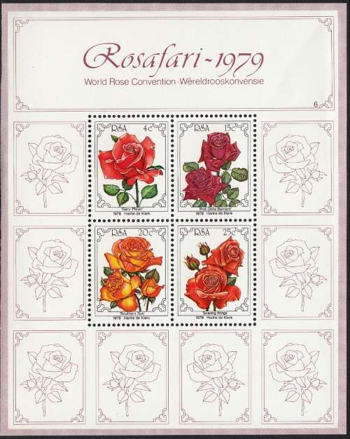 RSA MINIATURE SHEET#6 1979: FOURTH WORLD ROSE CONVENTION MNH (SACC 474)