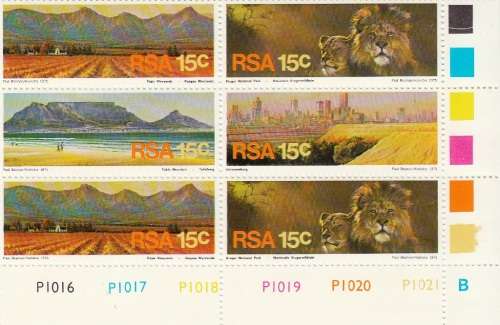 RSA 1975: TOURISM IN S.A.  CONTROL BLOCKS OF 6: PANES A and B MNH (SACC 393-396)