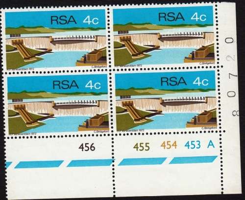 RSA 1972: OPENING OF HENDRIK VERWOERD DAM FULL SET CONTROL BLOCKS A and B MNH (SACC 312-314)