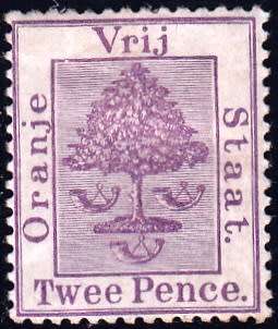 ORANGE FREE STATE 1883-1884: ADDITIONAL VALUE 2d PAIR MH (SACC 27,27a)
