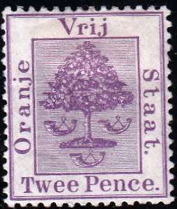 ORANGE FREE STATE 1883-1884: ADDITIONAL VALUE 2d PAIR MH (SACC 27,27a)