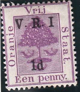 ORANGE FREE STATE 1900: 2nd PRINTING: 1d `NO STOP AFTER `I` VARIETY` MH (SACC 60e)