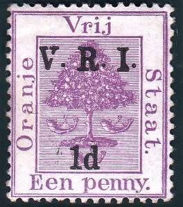 ORANGE FREE STATE 1900: 2nd PRINTING: 1d `BROKEN `V` VARIETY` MH (SACC 60)