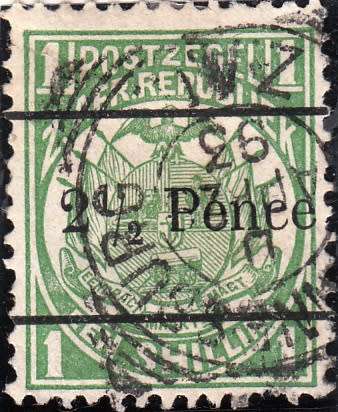 TRANSVAAL 2nd REPUBLIC 1893: ZAR 1s SURCHARGED ''2½ PENCE" IN BLACK USED (SACC203)