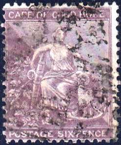 COGH 1864 HOPE SEATED 6d USED (SACC 20) - WMK CROWN CC