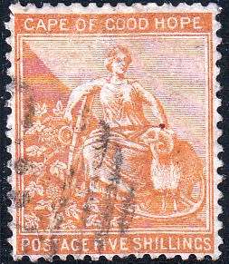 COGH 1871 HOPE SEATED `FIVE SHILLINGS` USED (SACC 26) WMK CROWN CC