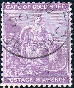 COGH 1882-1883: HOPE SITTING SIX PENCE USED (SACC39) - CROWN CA