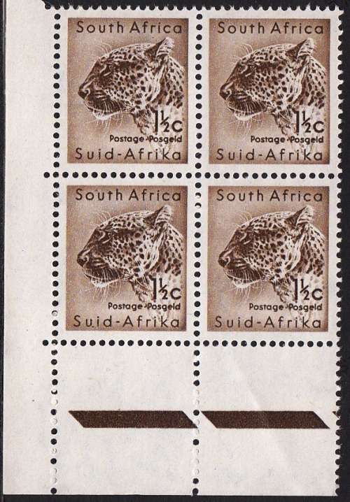 UNION 1961: DEFINITIVE ISSUE 1½c CORNER BLOCK OF 4 MNH (SACC186)